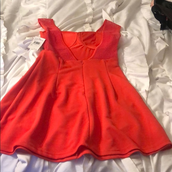 Red mesh netting dress - Picture 2 of 4